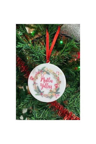 PEKSHOP Χαρούμενα Πρωτοχρονιάτικα Στολίδια με Γραπτά Χριστουγεννιάτικα Δέντρα