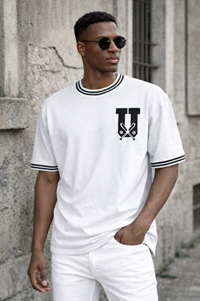 İLKCET MODA تي شيرت أمريكي مطرز كبير الحجم للجنسين