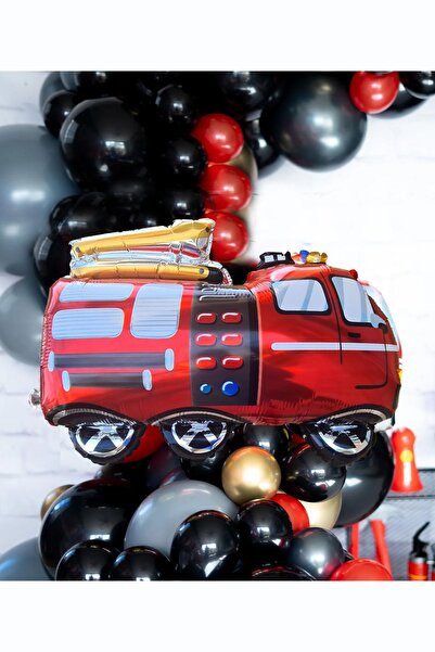 PEKSHOP Fire Truck Foil Balloon Fire Brigade Balloon