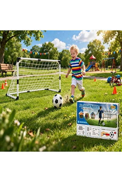 Salamandra Jucarie Set de Joaca, 2 Porti de Fotbal cu Pompa de Umflat, Minge ...