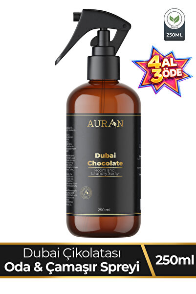 AURAN Dubai Çikolatası Parfümlü Oda Ve Çamaşır Spreyi Ortam Kokusu Dubai Choc...