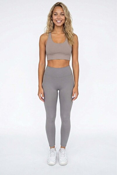 Madmext Γκρι ψηλόμεσο γυναικείο κολάν MG2230