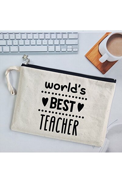 PEKSHOP Подарунок до Дня вчителя з написом «Worlds Best Teacher» Сумка-клатч ...