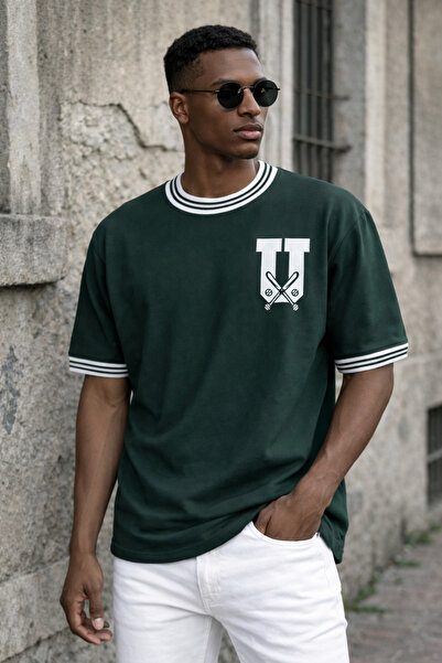 İLKCET MODA Tricou unisex supradimensionat cu broderie Usa