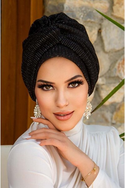 Aişe tesettür غطاء محرك السيارة بتفاصيل ملتوية باللون الأسود