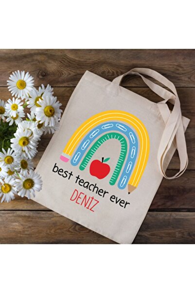 PEKSHOP Όνομα Εκτυπωμένη Τσάντα ώμου για την Ημέρα του Δασκάλου Υφασμάτινη τσ...