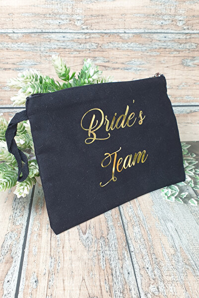 PEKSHOP Золота фольга Bride's Team Друкована весільна сумочка для макіяжу