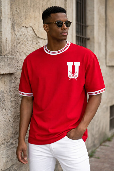 İLKCET MODA Usa Embroidered Oversize Unisex T-Shirt