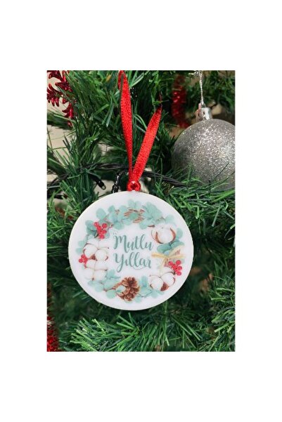 PEKSHOP Χαρούμενα Πρωτοχρονιάτικα Στολίδια με Γραπτά Χριστουγεννιάτικα Δέντρα