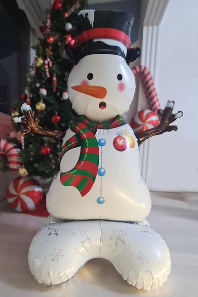 PEKSHOP Giant Snowman Footed Foil Balloon 120 cm Standing New Year's Balloon