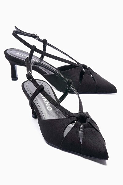 Mubiano Γυναικεία σουέτ παπούτσια στιλέτο με μυτερή μύτη και ανοιχτό τακούνι ...