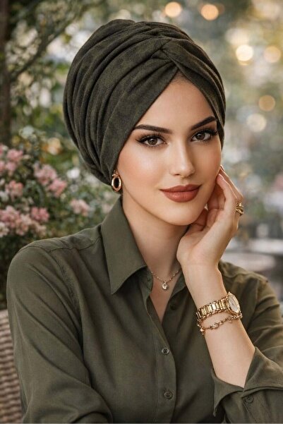Aişe tesettür Καπέλο με σχέδιο λεοπάρ χακί
