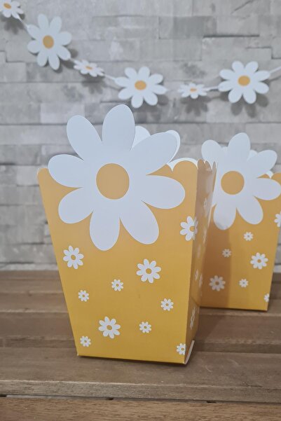 PEKSHOP Papatya Konsept Popcorn Kutusu 8 Li Özel Üretim Büyük Boy