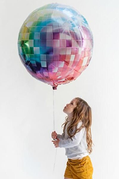 PEKSHOP Renkli Disko Topu Şeklinde Balon - Doğum Günü Parti Balonu