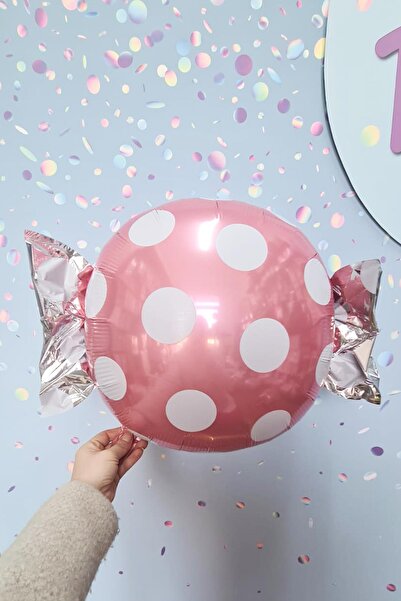 PEKSHOP Şeker Paketi Şekilli Folyo Balon Şeker Balon PEMBE