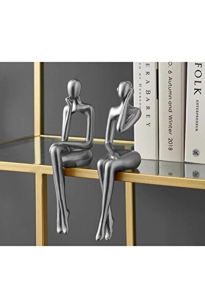 SUME İskandinav Tarz Dekoratif 2 Adet Soyut Düşünen Heykel Biblo Ev Dekorasyo...