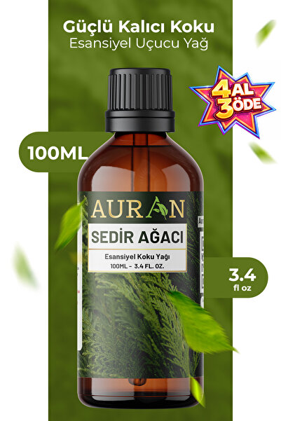 AURAN Sedir Ağacı Esansiyel Uçucu Koku Yağı Difüzör Esansı Buhurdanlık Yağı A...