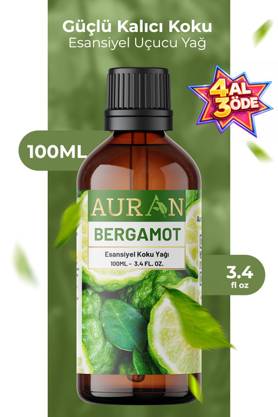 AURAN Bergamot Esansiyel Uçucu Koku Yağı Difüzör Esansı Buhurdanlık Yağı Arom...