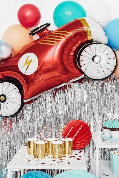 PEKSHOP Retro Car Foil Balloon Racing Themed Birthday Model Car Balloon 93cm
