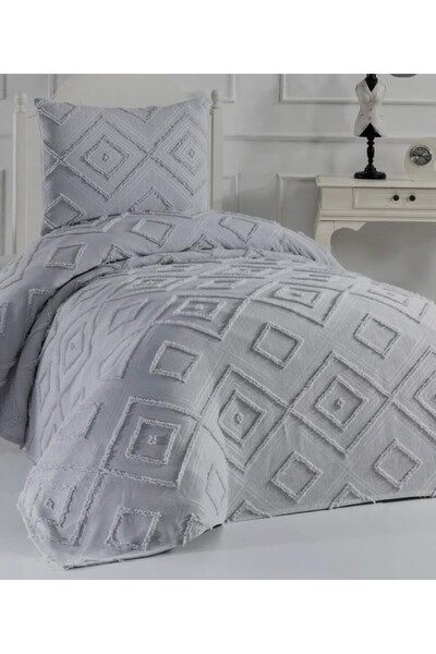 Jolie Maison Pike tek kişilik yatak örtüsü sanem gri