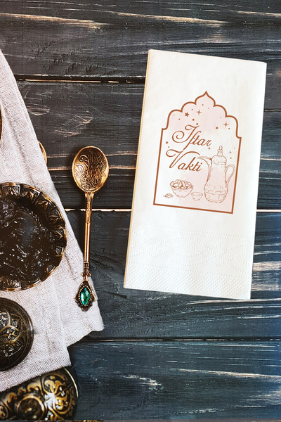 PEKSHOP Presentation napkin written iftar time ramadan talking paper napkin