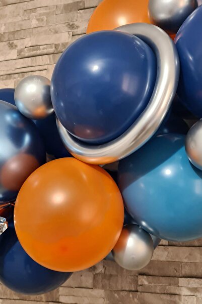 PEKSHOP Uzay Tema Doğum Günü Balon Zinciri Seti Uzay Gezegen Balon Zinciri