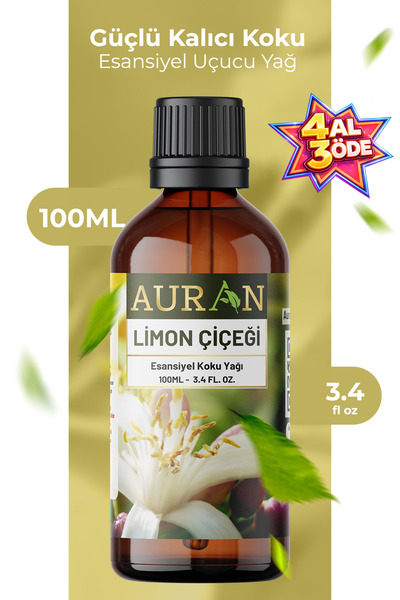 AURAN Limon Çiçeği Saf Esansiyel Uçucu Yağ Buhurdanlık Yağı Difüzör Esansı Ar...
