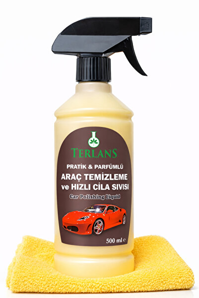 Terlans Araç Temizleyici Parlatıcı Hızlı Cila 500 ml Sprey + Mikrofiber Bez |...