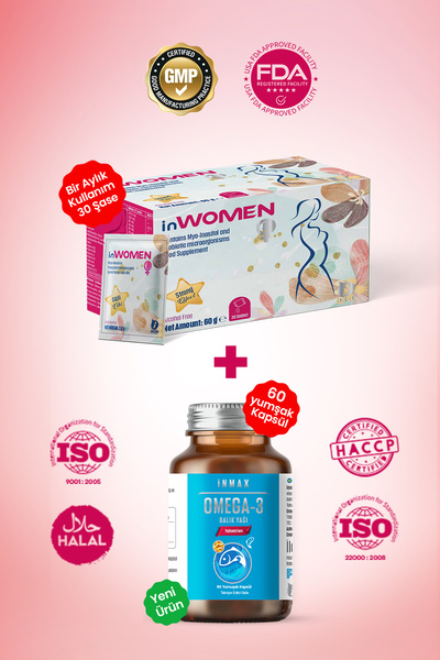 inWomen in Women 30 Saşe + Omega 3 (Softjel 60 Kapsül) 2’li SET