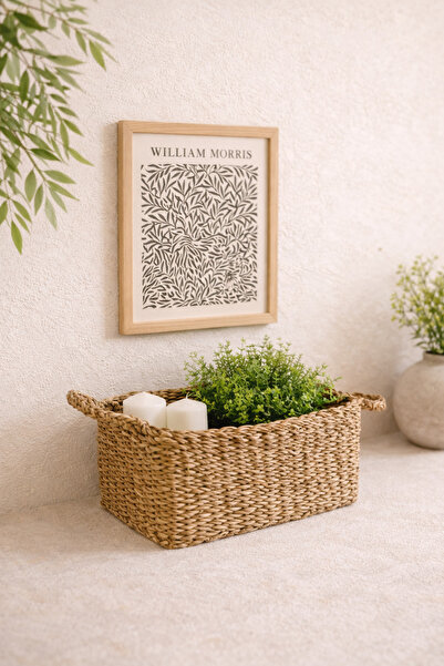 KaiHome Hasır Kulplu Dikdörtgen 32x23x12 Çok Amaçlı Düzenleyici/ Düzenleyici/...