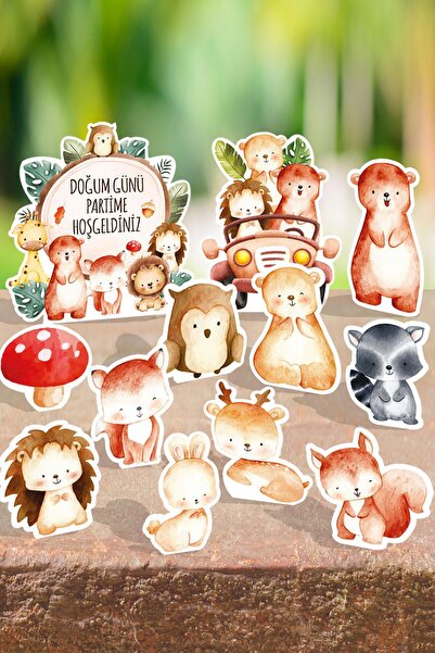 PEKSHOP Set de panouri de zi de naștere Woodland Concept pentru masă