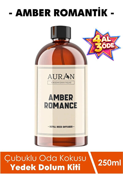 AURAN Amber Romantik Çubuklu Oda ve Ortam Kokusu Yedek Dolum Kiti Yedek Şişe ...