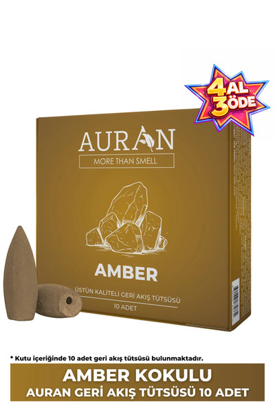 AURAN Amber Kokulu Geri Akış Tütsüsü konik Tütsü Amber Backflow Incense Cones...