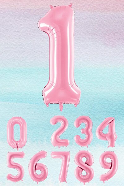 PEKSHOP Pembe Rakam Balonlar 75cm Dev Uçan Sayı Balon