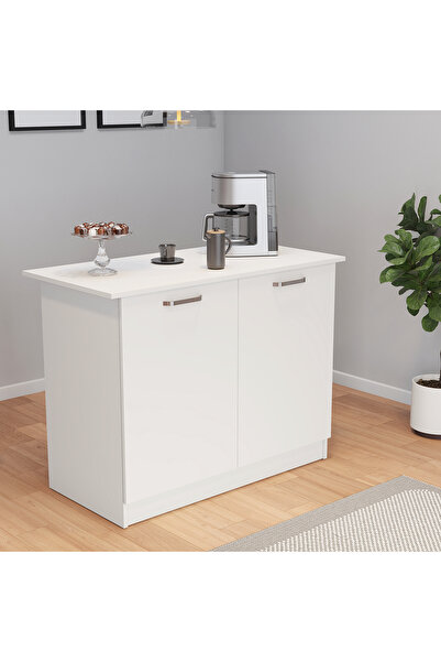 UMGMOBİLYA BENZİLA SERİSİ PATENTLİ 120cmlik KROM KULPLU,MUTFAK ADASI,KAHVE KÖ...