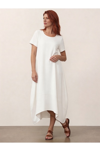 DenizEge Μάρλον Φόρεμα Μπαλόνι Λευκό