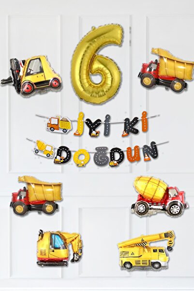 PEKSHOP Σετ για πάρτι γενεθλίων με θέμα την κατασκευή, σετ διακοσμητικών γενε...