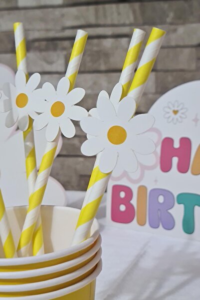 PEKSHOP Papatya Konsept Pipet Süsleri 10lu Lüks Pipet Paketi