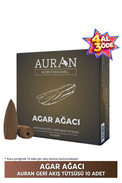 AURAN Agar Ağacı Kokulu Geri Akış Tütsüsü konik Tütsü Agar Wood Backflow Ince...