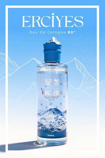 AURAN Erciyes Kolonyası, Cam Şişe 80 Derece Ferahlatıcı ve Serinletici Kolony...