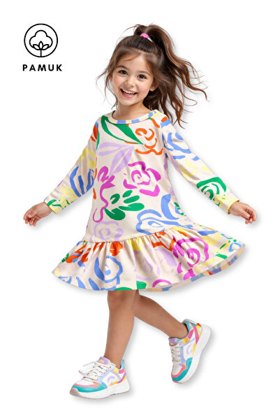 difa kids Κοριτσίστικο φόρεμα ελαστικό ύφασμα Μονό ζέρσεϊ - Με σχέδιο Καθημερ...