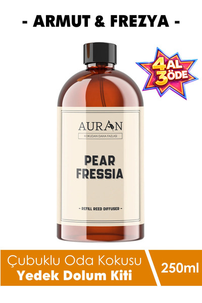 AURAN Armut & Frezya Çubuklu Oda ve Ortam Kokusu Yedek Dolum Kiti Yedek Şişe ...