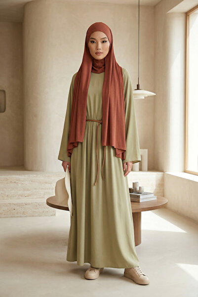 Aisha's Design شال عملي من القطن الممشط يغطي الرقبة، PS-59، لون القرفة