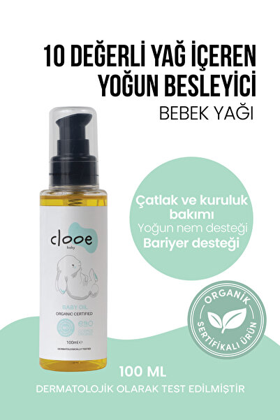 clooe Nemlendirici Vegan Bebek Yağı Organik Sertifikalı Jojoba ve Badem Özlü ...