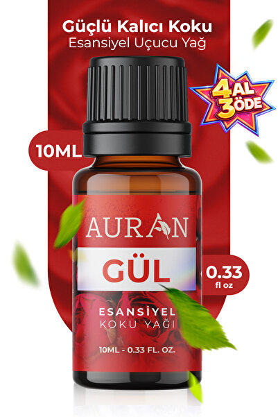 AURAN Gül Esansiyel Uçucu Koku Yağı Difüzör Esansı Buhurdanlık Yağı Aromatera...