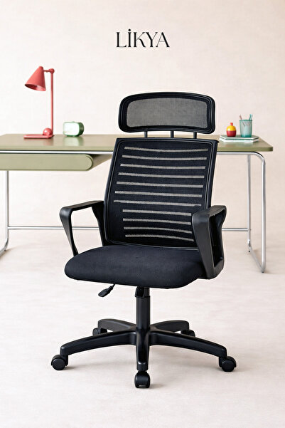 Bürocci Likya Plastik Ayaklı Çalışma Koltuğu Siyah