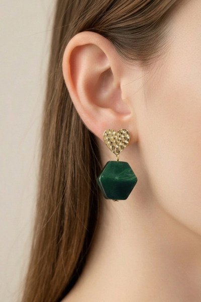 PETEK AKSESUAR أقراط مصنوعة يدويًا بتصميم أكريليك