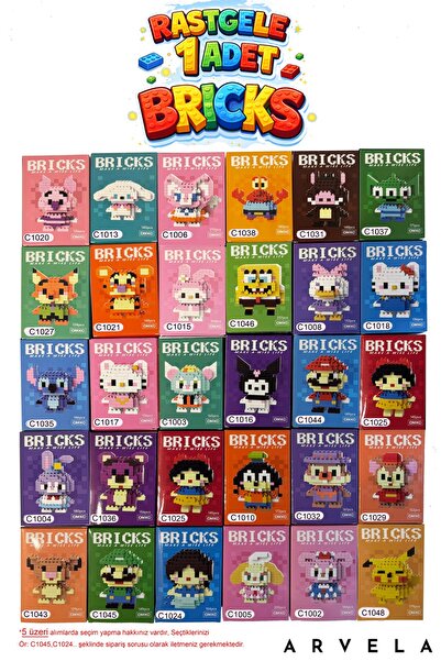 Arvela Rastgele 1 Adet Bricks Marka Lego - Kutulu Gönderim - 40 Çeşit Koleksiyon