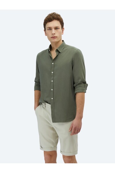 Kip Хакі прямий крій Regular Fit Тканина Casual 100% бавовна Сорочка