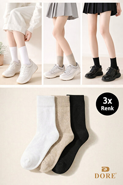 Dore Αυθεντικές γυναικείες κάλτσες 3 ζευγαριών Premium βαμβακερό μοντέλο άνεσ...